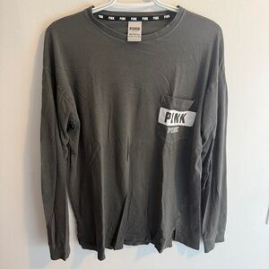 Victoria's Secret PINK Charcoal Long Sleeve Top